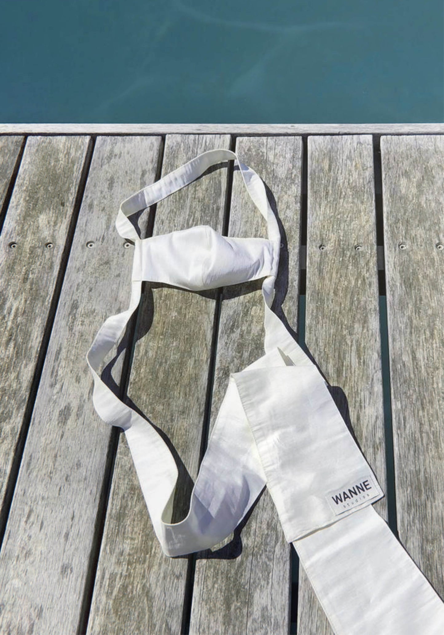 Washable Face Cover with Bow in White